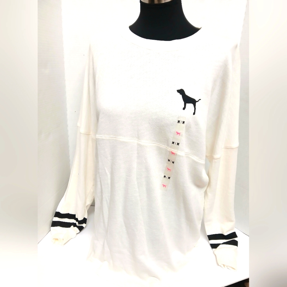 New Victoria's Secret Pullover IPink Long-Sleeve Shirt Size Medium